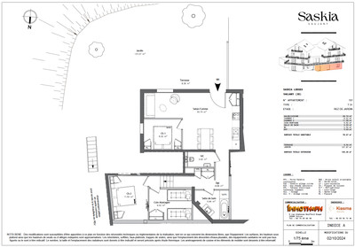 SASKIA 101, (79m2)Exceptional 2 Bed apartment + Cabin, garden & terrace. Only 120m from main lift.