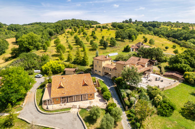 3 INDIVIDUAL HOUSES + 3 GÎTES + BARNS + 80-ACRE ESTATE WITH LAKE & VINES + MOUNTAIN VIEWS...