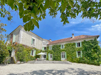 Superb manor house on the banks of the river Dronne, with 7 bedrooms, large swimming pool and outbuildings.