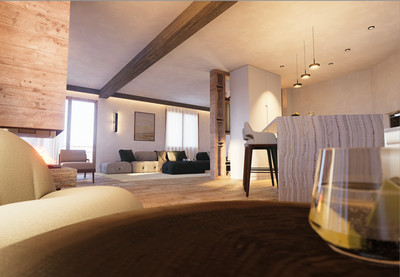 Exceptional apartment, SASKIA 201, (147m2) 3 bedrooms, cabin room + terrace. 120m from main lift system.  