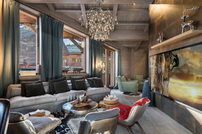 Luxury ski chalet of 948m2 in Courchevel 1850 with large spa, pool, gym, cinema, bar, car lift & staff area