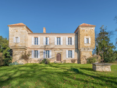 A remarkable Renaissance Chateau and cottage in the heart of the Gers countryside. In total 7 bedrooms, 2 medieval tower rooms, living and dining rooms with large decorative open fireplaces and ornate stonework. In addition to the spacious stone cottage, there is a grand swimming pool surrounded by stunning scenery. Virtual Viewing available
