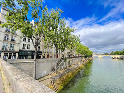 Paris 4, Ile Saint Louis, Quai de Bourbon, renovated apartment of 39m2, Views on Seine river