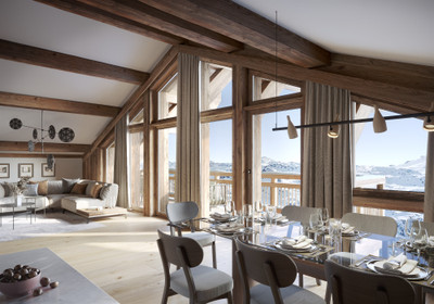Une opportunité rare d'un magnifique chalet-appartement ski au pied avec 5 chambres et un sauna