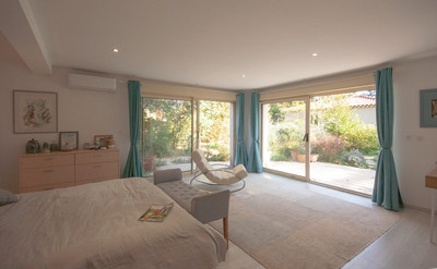 A spacious, modern eco-house with separate gite,  with exceptional views,  in a charming perched village 