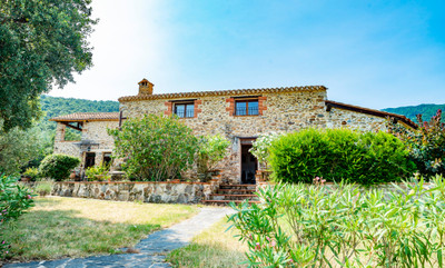 UNIQUE authentic fully restored CATALAN STONE MAS spectacular views from Mountains to Mediterranean Coast .   