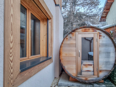 Modern 6 bedroom ski chalet with barrel sauna for sale in the traditional village of Villarabout, 3 Valleys