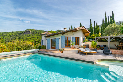 Fabulous French Hilltop Villa with a Stunning Panoramic View of Lagrasse and its Abbey in the South of France 