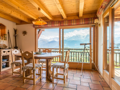 UNDER OFFER 5 bedroom ski chalet for sale in Cordon with panoramic views of the Mont Blanc massif. 