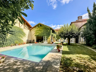 Elegant Maison de Maitre + pool + garden + garage + village square location + business opportunity